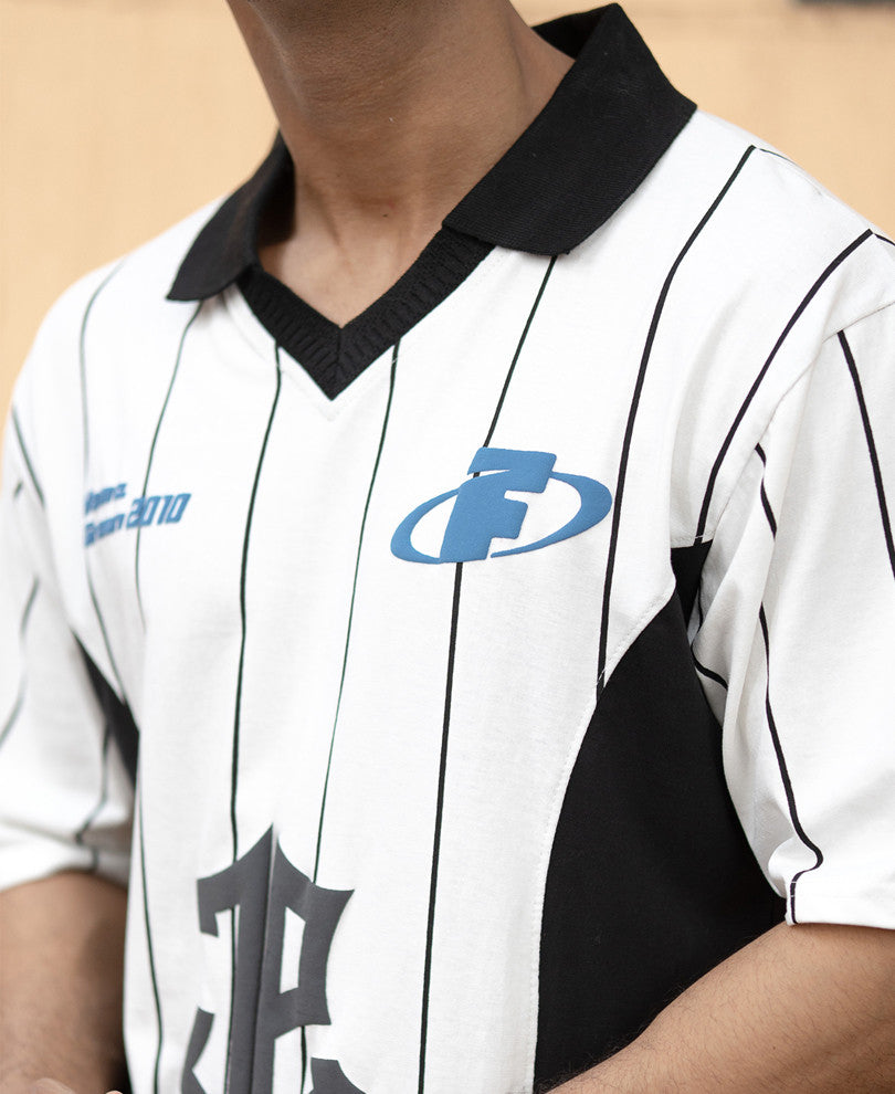 White And Black Panel Print T-Shirt