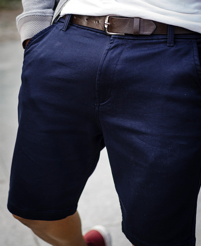 Navy Blue Cotton Short