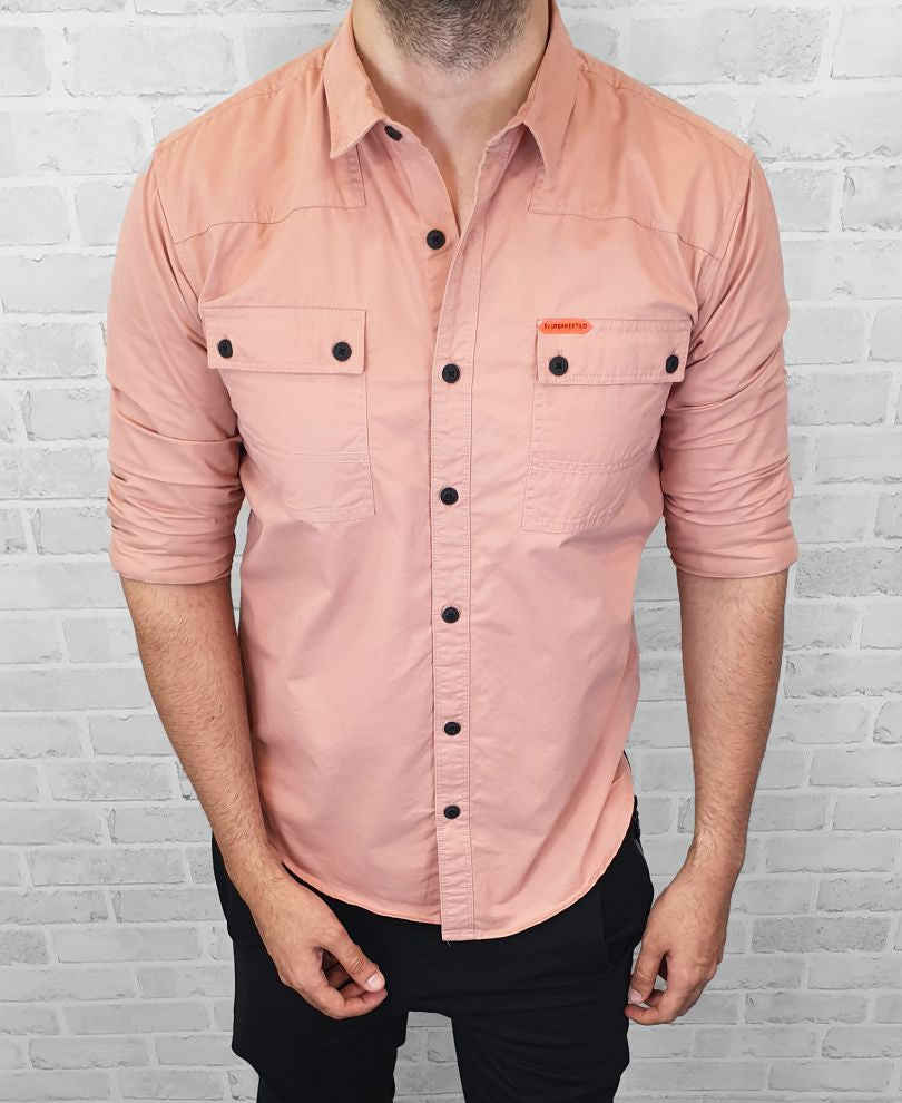 Peach Denim Shirt