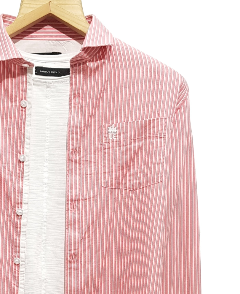 Pink Vertical Stripes Shirt