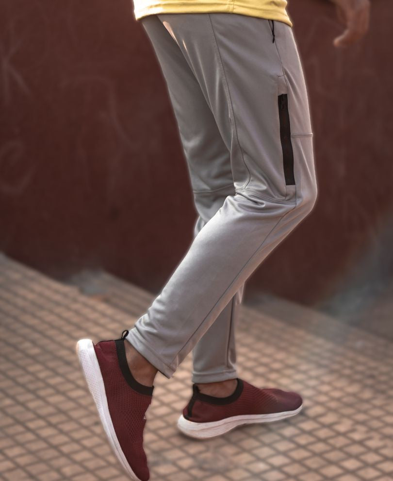 Grey Side Zip Dri-Fit Track Pant