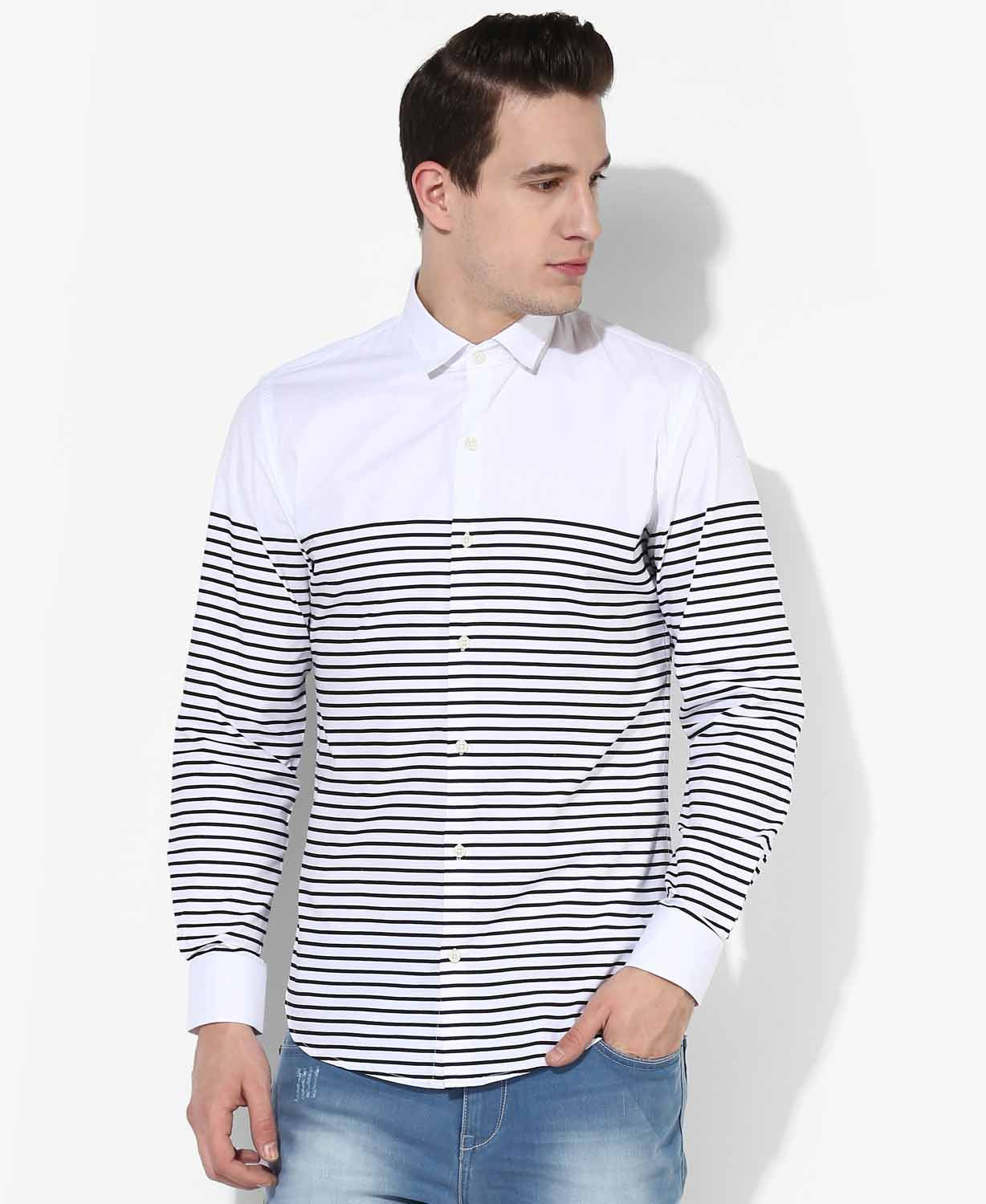 White Stripes Casual Shirt
