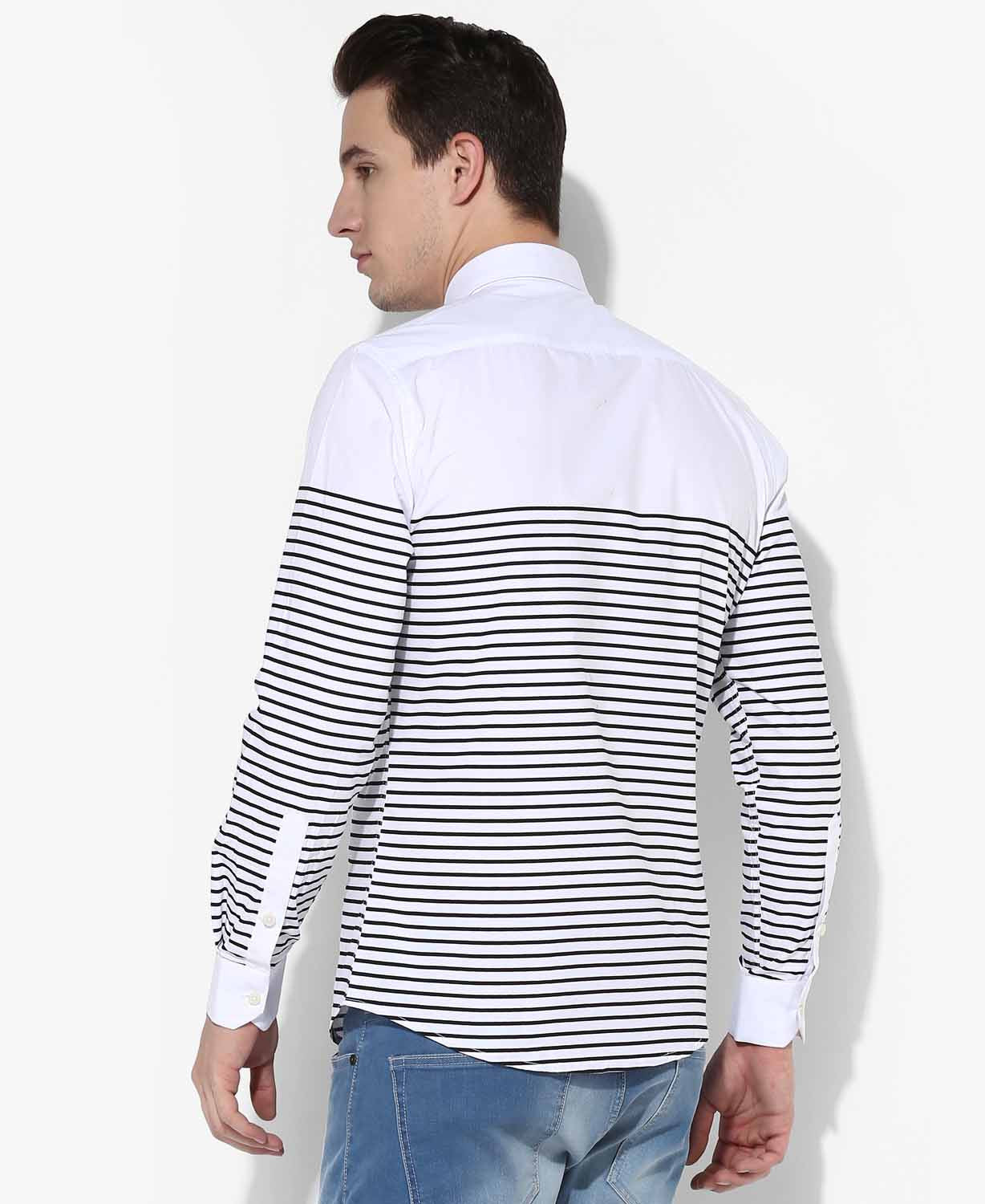White Stripes Casual Shirt