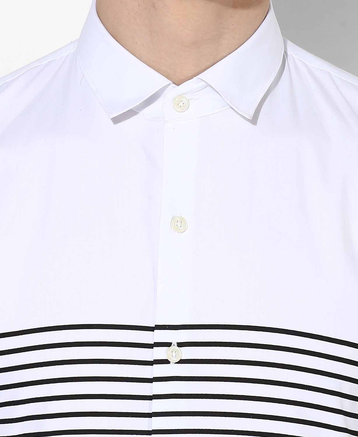 White Stripes Casual Shirt