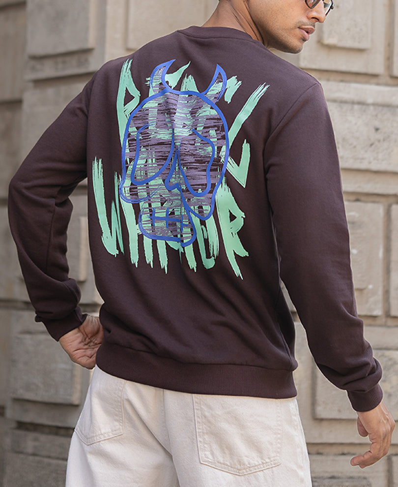 Coffee Brown Graphic SweaT-Shirt