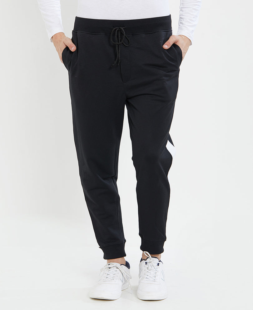 Mens Black Stripes Track Pant