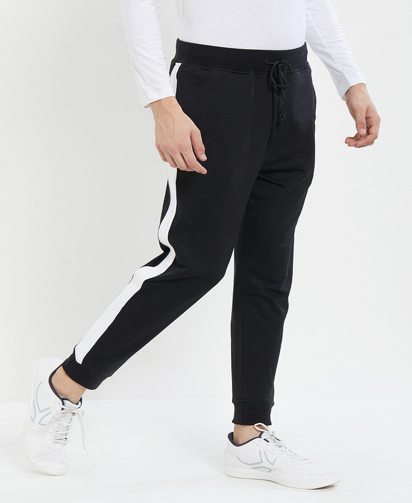 Mens Black Stripes Track Pant