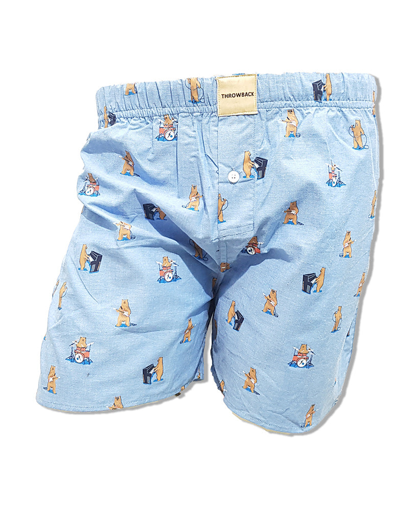 Mens Blue Cartoon Printed Boxer