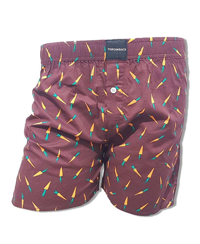 Mens Brown Printed Boxer