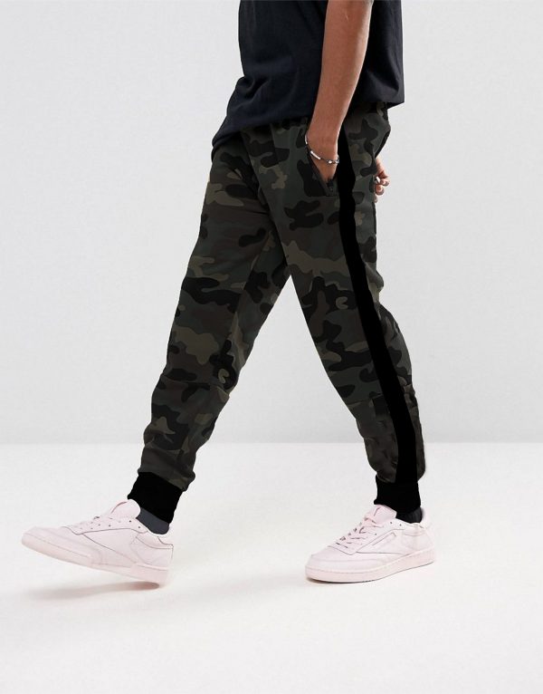Urban Camouflage Stripes Ribbed Track Pant