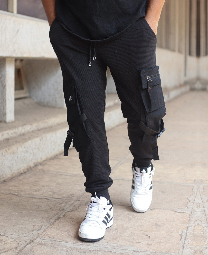 Urban Black Cargo Pocket Joggers