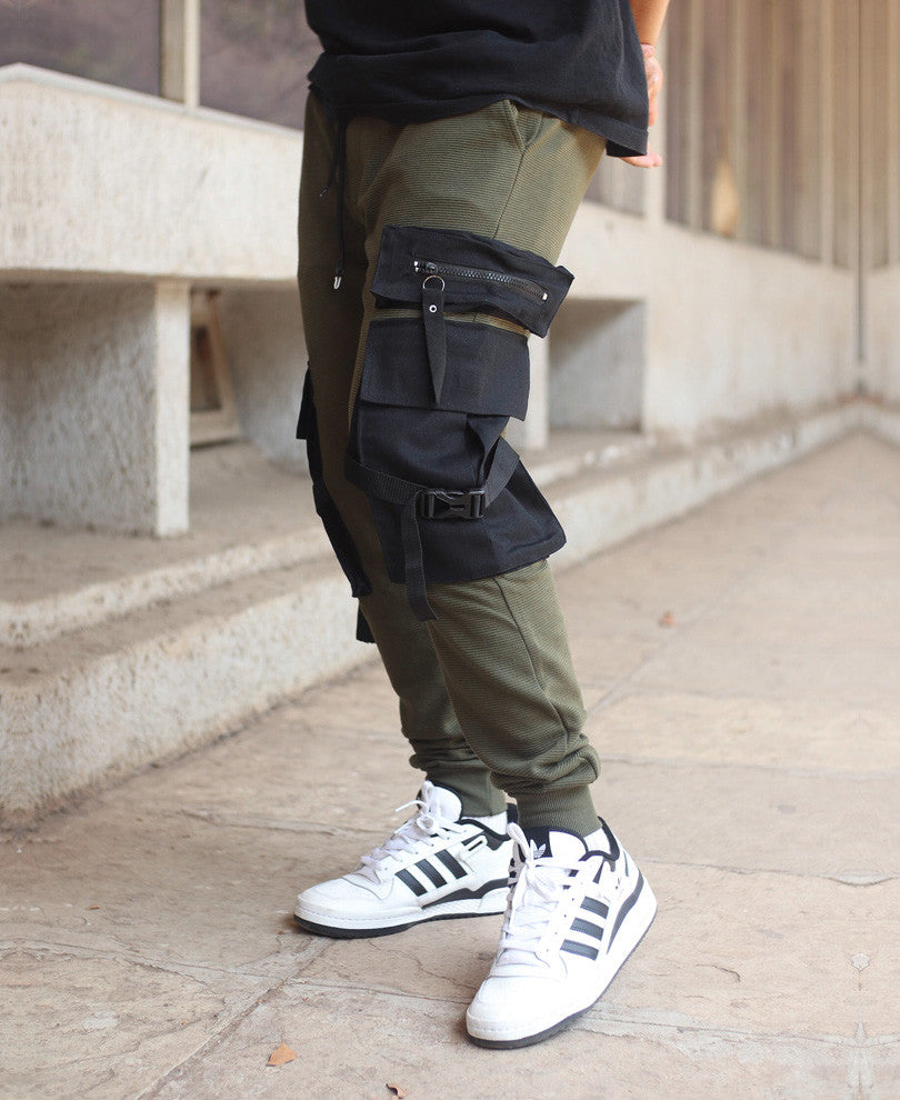 Urban Olive Green Cargo Pocket Joggers