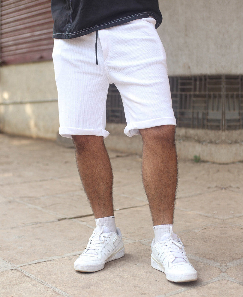 Urban White Plain Shorts