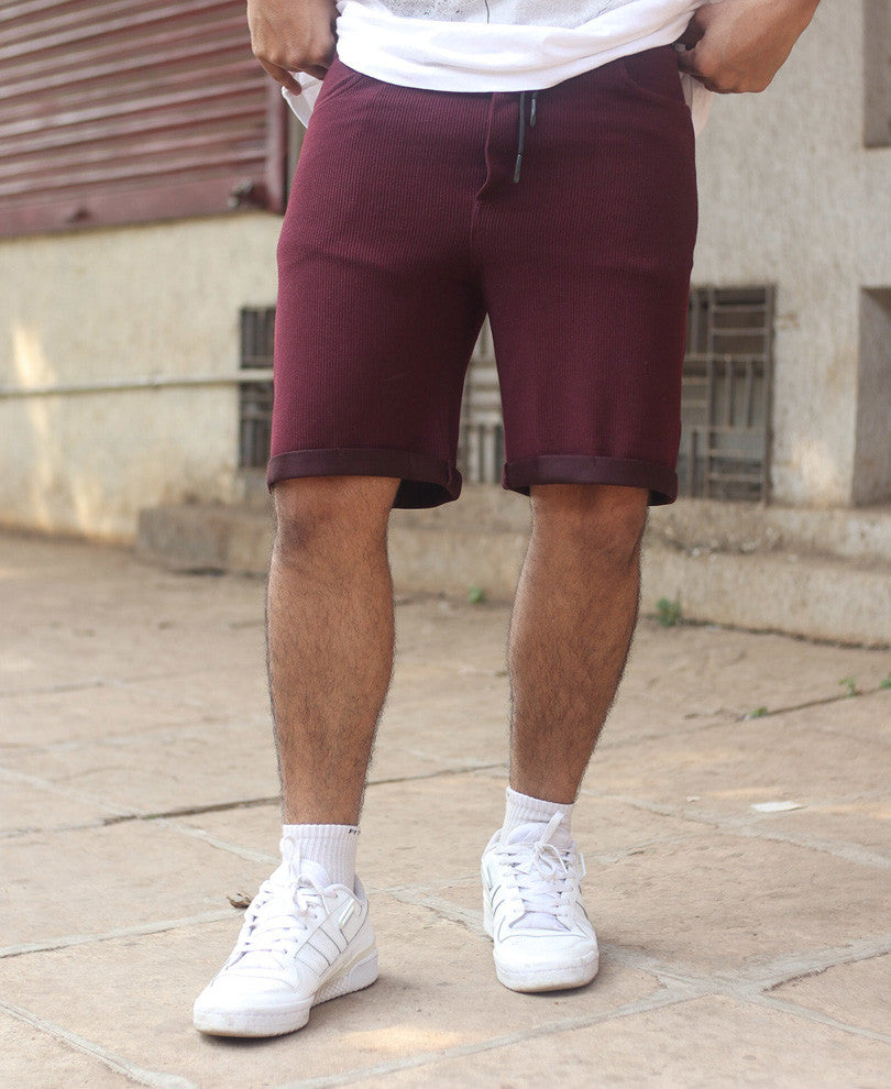 Urban Maroon Plain Shorts