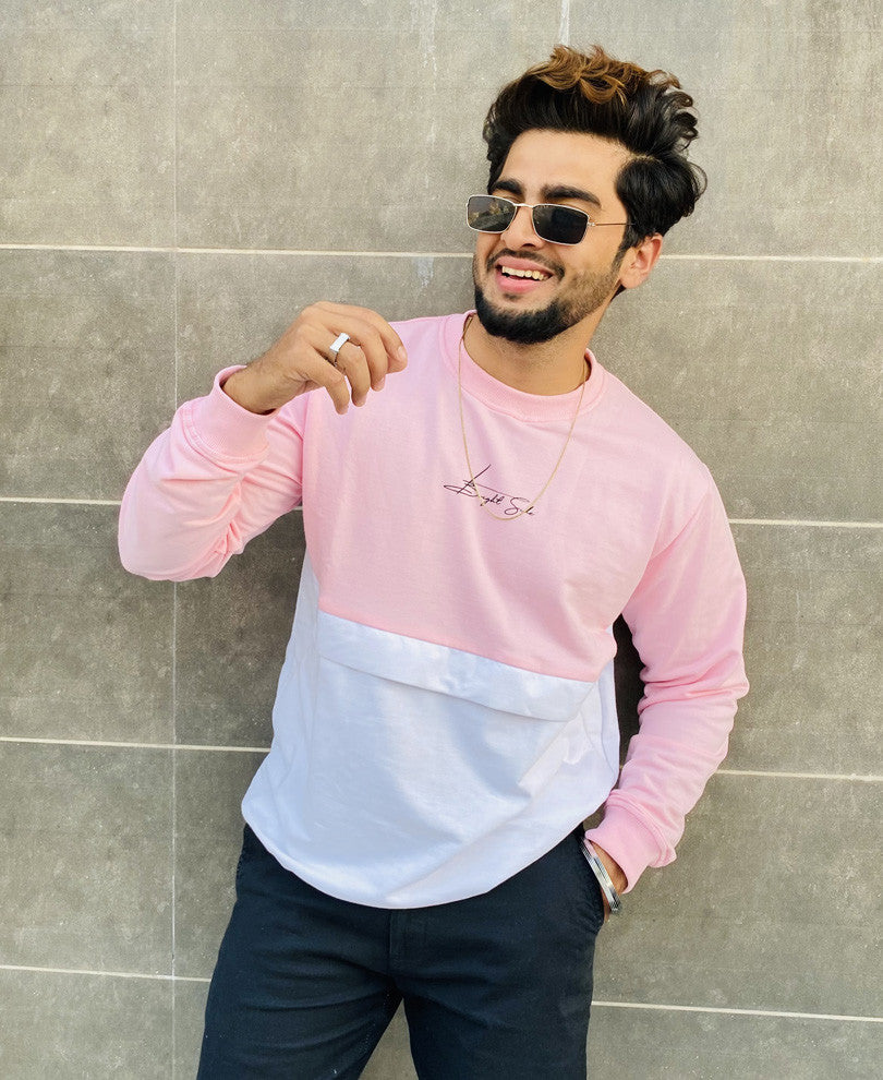 Pink and White Bright Side Full Sleeves T Shirt