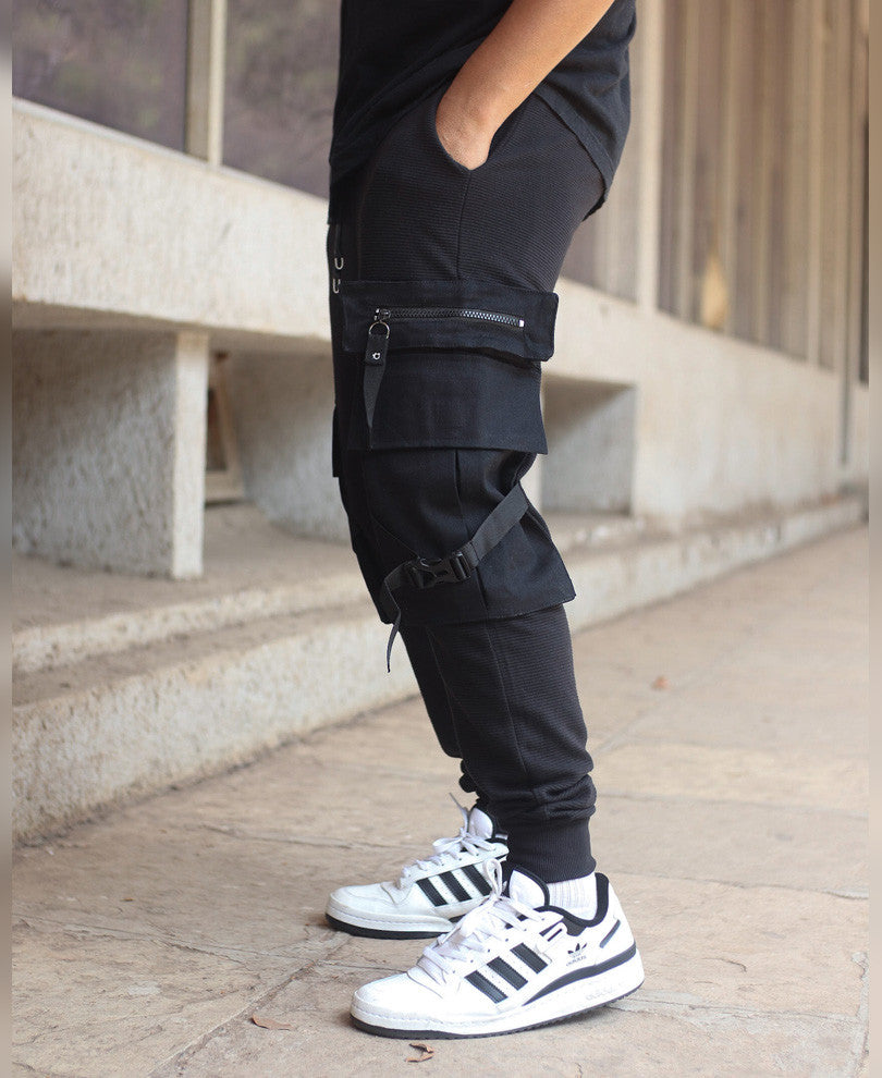 Urban Black Cargo Pocket Joggers