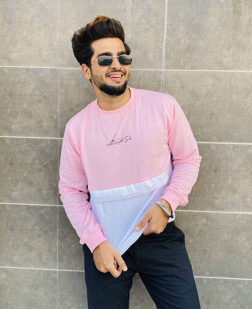 Pink and White Bright Side Full Sleeves T Shirt