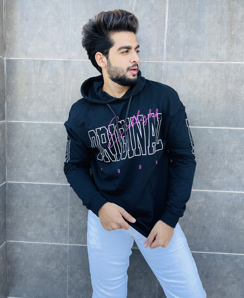 Black Original Oversize Drop Shoulder Hood T Shirt