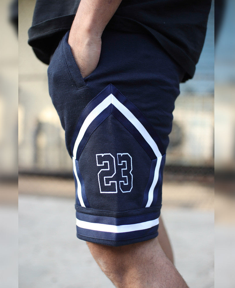 Navy Blue Side Stripe 23 Shorts