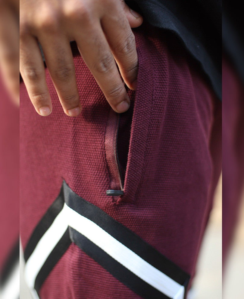 Maroon Side Stripe 23 Shorts