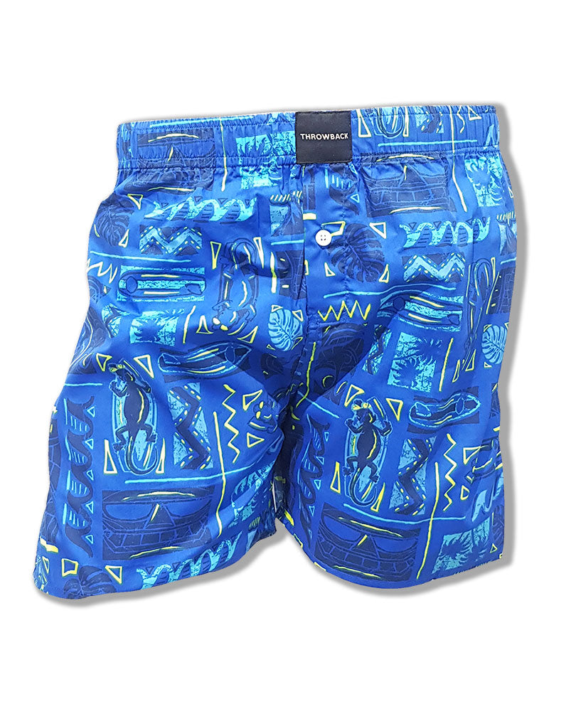 Mens Blue Abstract Printed Boxer