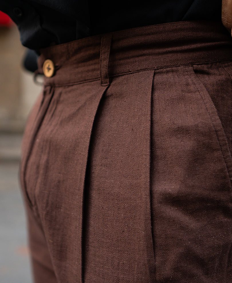 Dark Brown Linen Pant