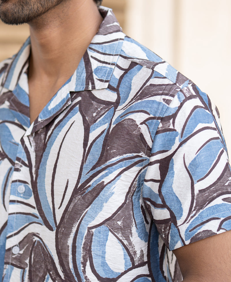 Abstract Print Cuban Shirt
