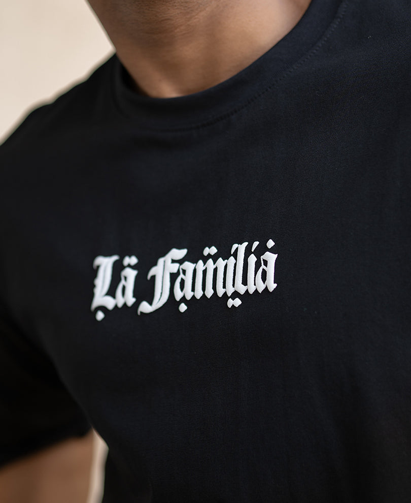 Black Printed Half Sleeves Oversized T-Shirt