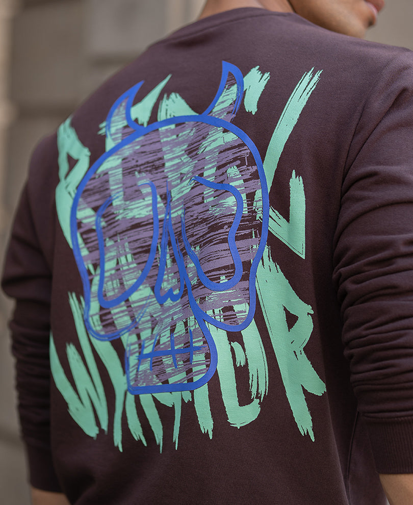 Coffee Brown Graphic SweaT-Shirt