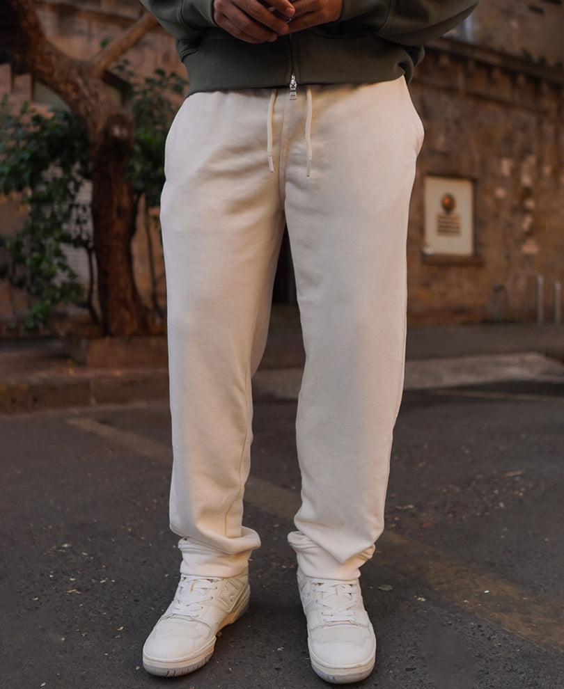 Cream Regular Fit Joggers