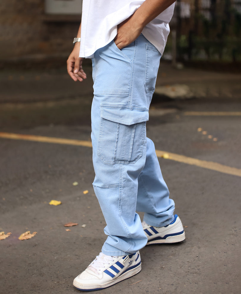Light Blue Carpenter Baggy Fit Jeans