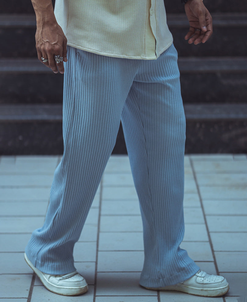 Sky Grey Baggy Fit Track Pant