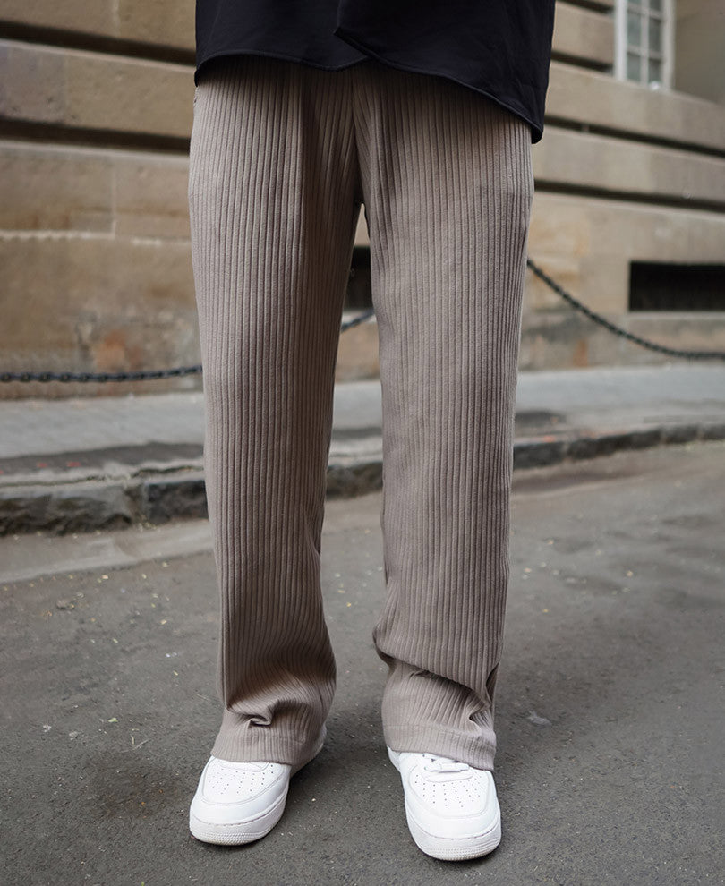 Beige Baggy Fit Track Pant