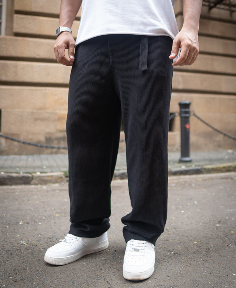 Black Baggy Fit Corduroy Pant