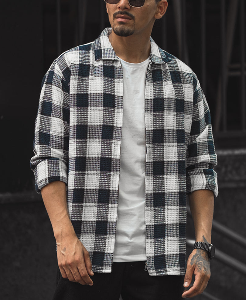 White And Black Small Checks Regular Full SleevesÃƒâ€šÃ‚Â Shirt