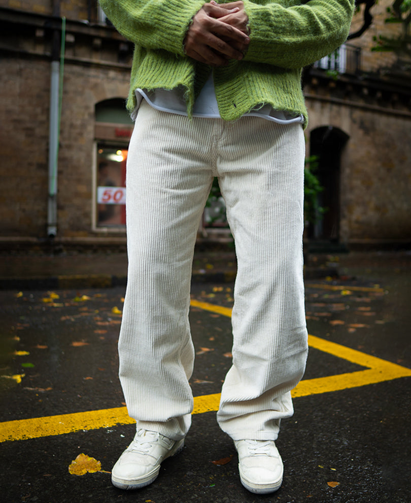 Off White Baggy Fit Corduroy Pants