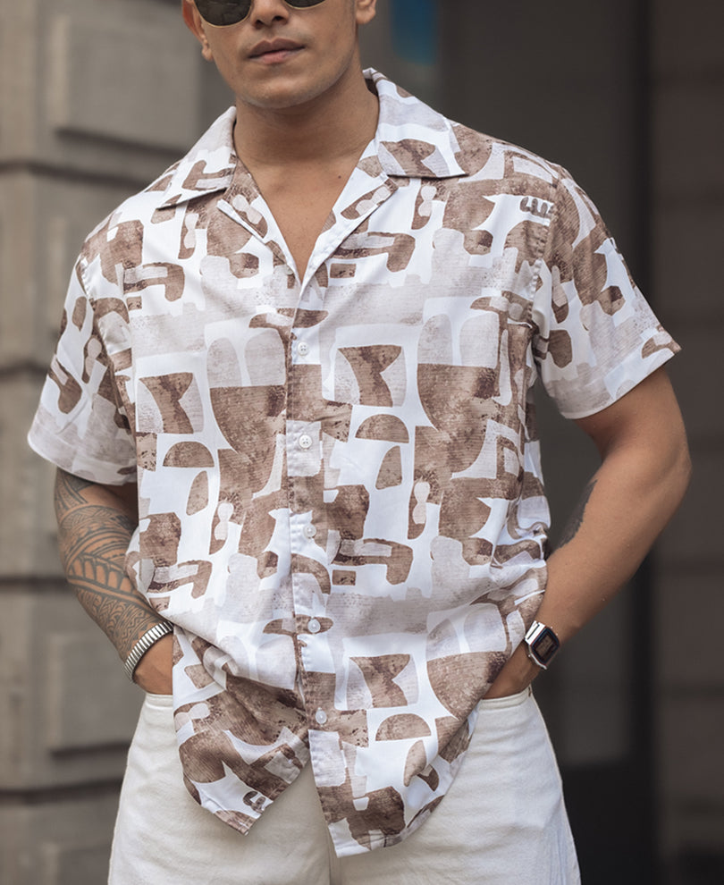 Multi Colour Printed Regular Fit Half Sleeves Shirt