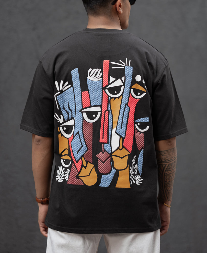 Black Oversized Half Sleeves T-Shirt