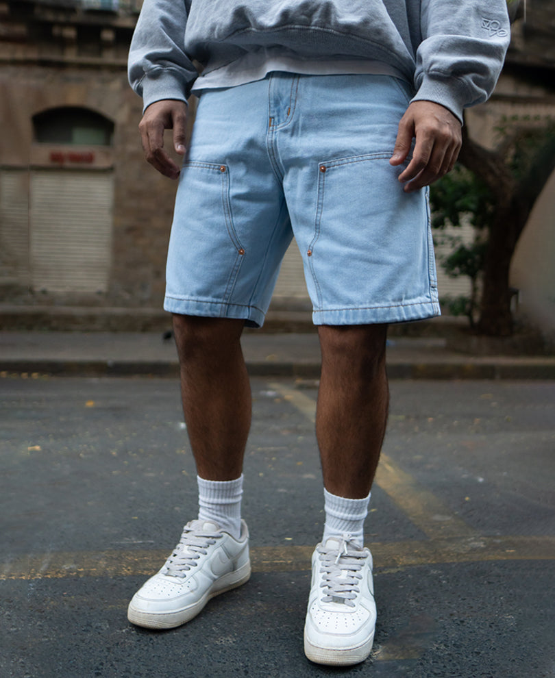 Ice Blue Denim Shorts