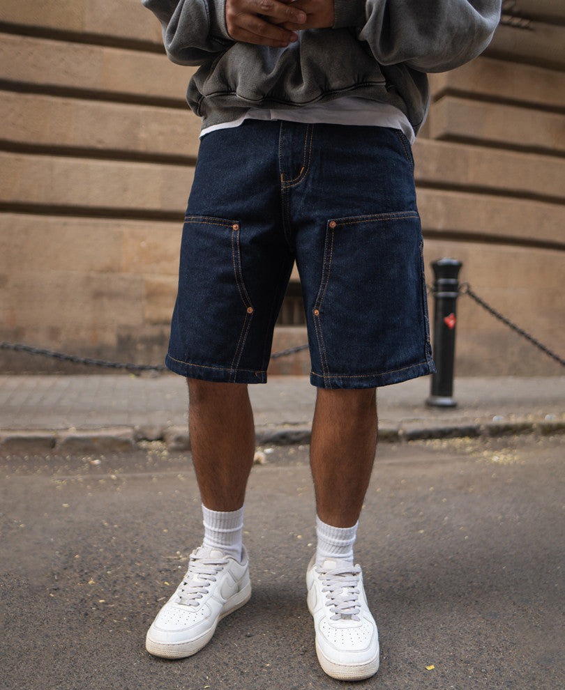 Dark Blue Denim Shorts