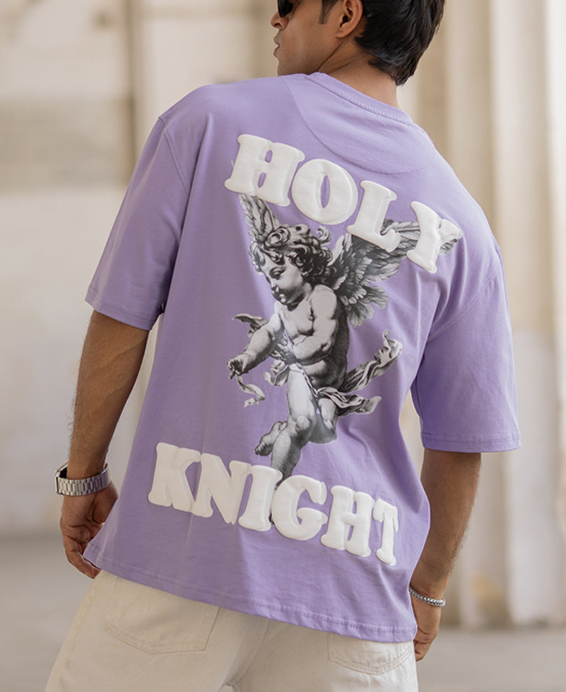 Lavendar Printed Oversized T-Shirt