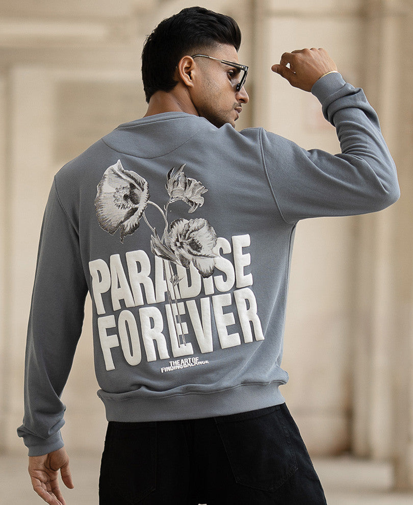 Grey Paradise Printed SweaT-Shirt
