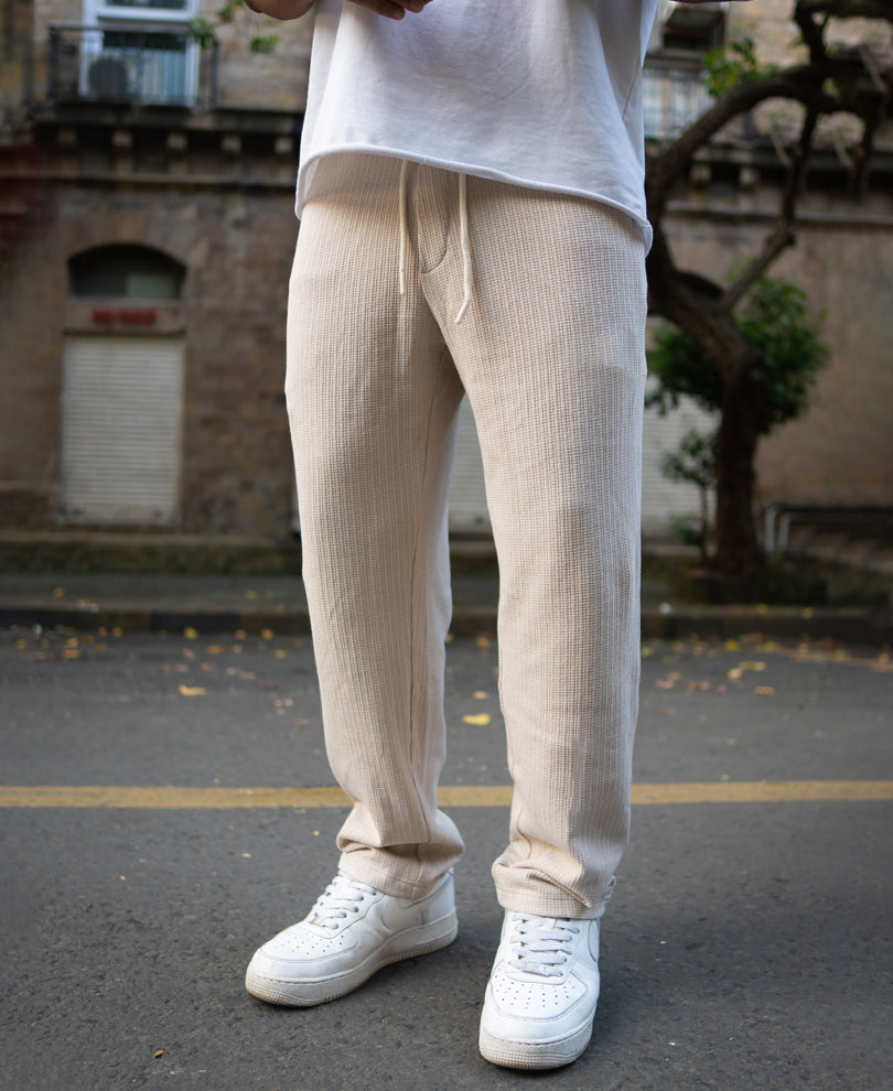 Light Beige Regular Fit Track Pant