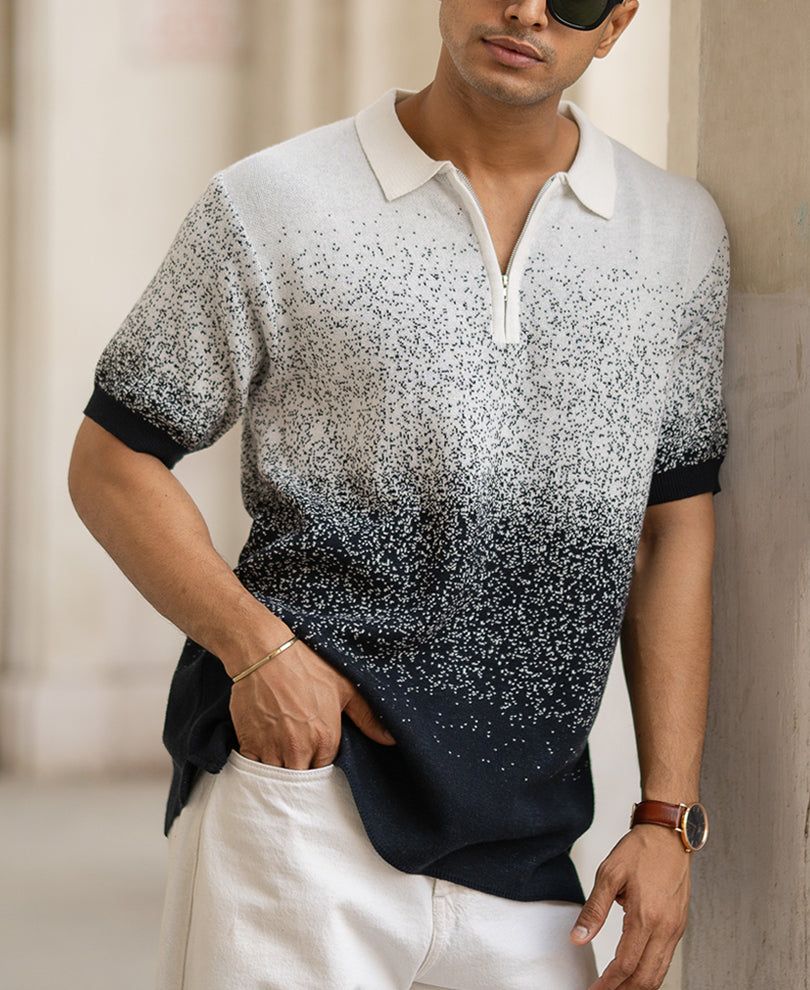 Ombre Jacquard Polo T-Shirt