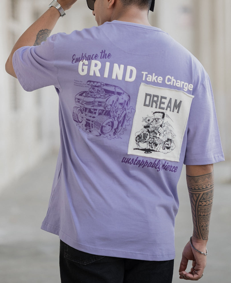 Lavender Patch Print T-Shirt
