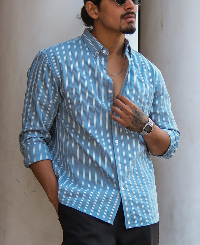Blue Stripes Regular Fit Shirt