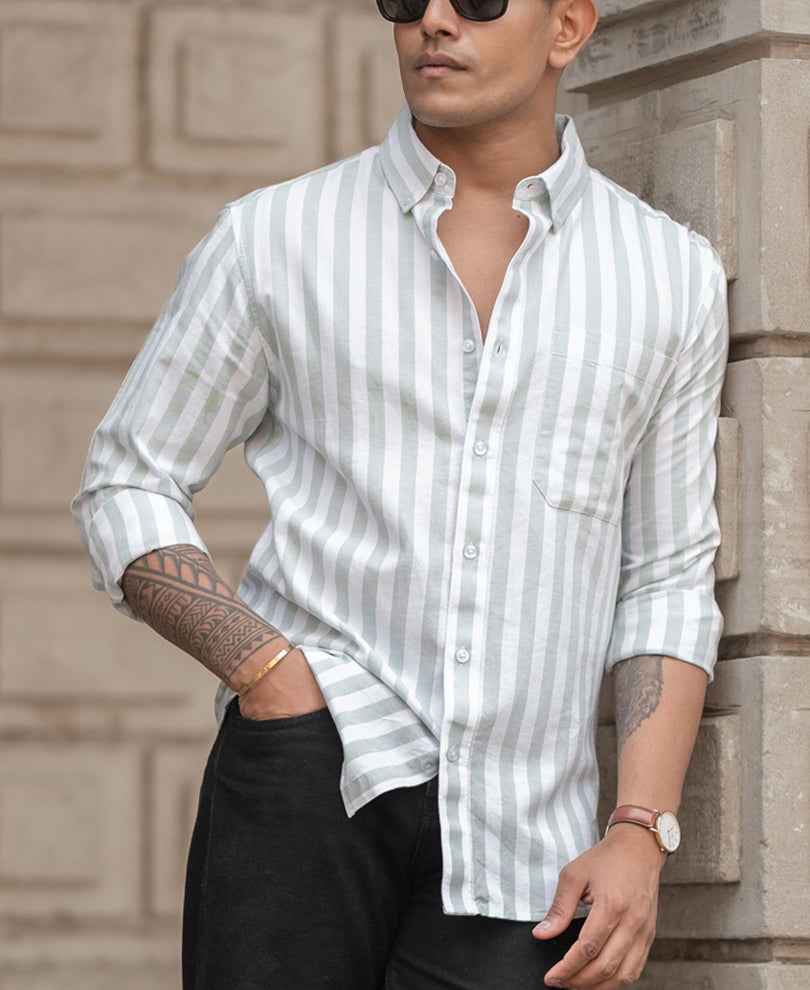 Mint Nautical Stripe Shirt
