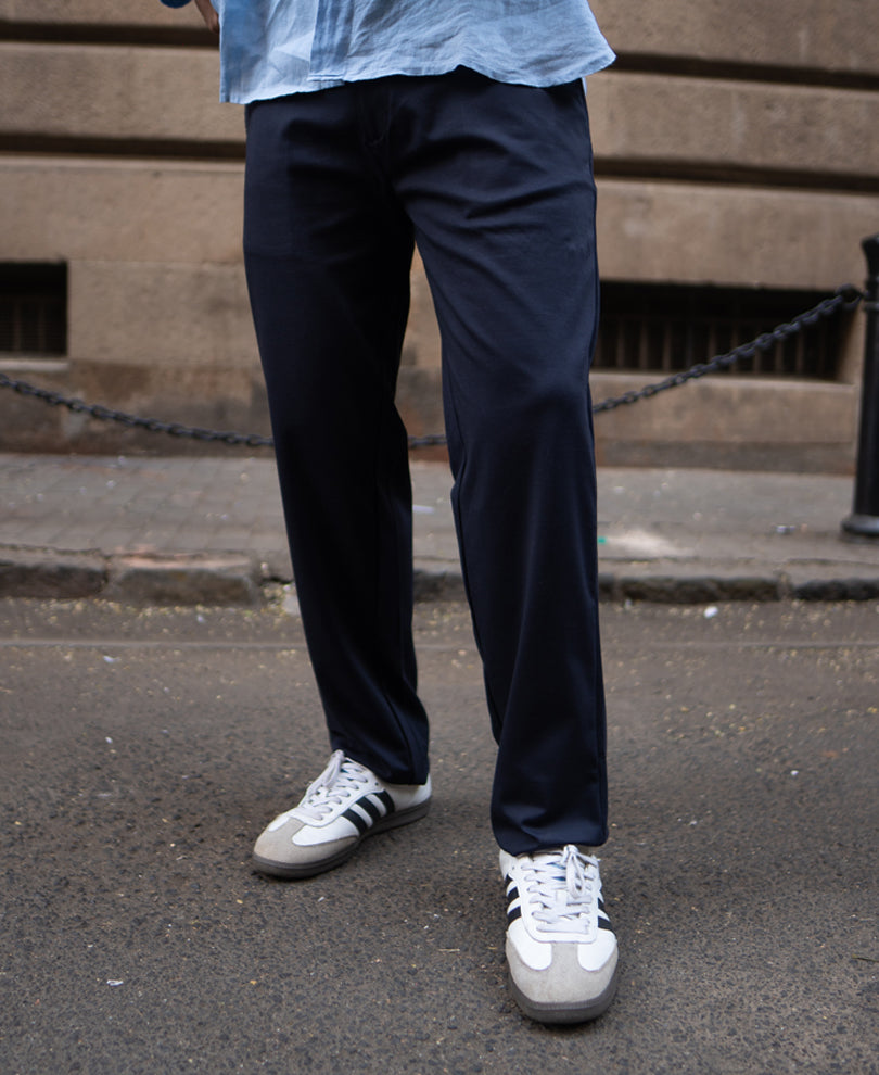 Navy Blue Regular Fit Formal Pant