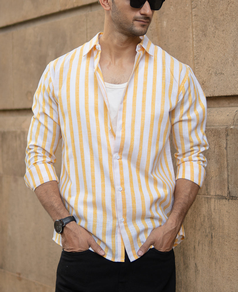 Yellow Nautical Stripe Shirt