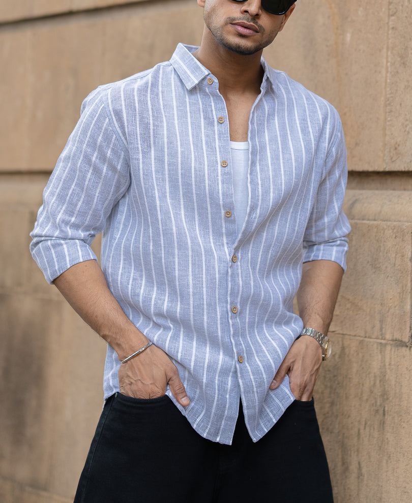 Grey Macro Stripe Shirt